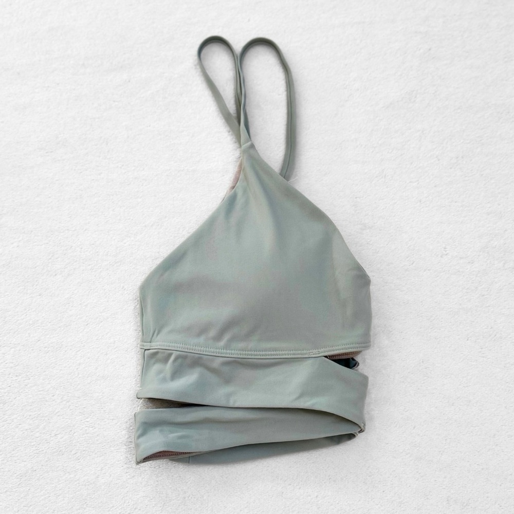 NWT Lululemon V-Neck Crossover Underband Bra – Jade Green – Size 6 - Picture 7 of 8